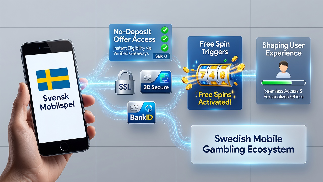 Mobile screen displaying free spin activation via Swedish payment gateway
