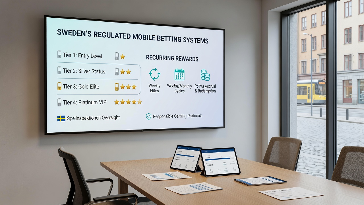Detailed view of a loyalty tier dashboard in a Swedish betting app showing point balances, reward history, and upcoming recurring offers